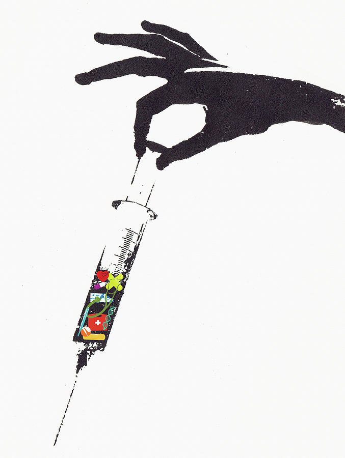 Syringe Containing Elements Of Health Photograph by Ikon Images