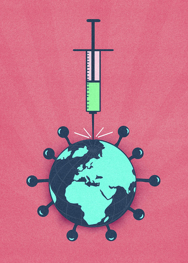 Syringe Injecting Global Coronavirus Photograph by Ikon Images