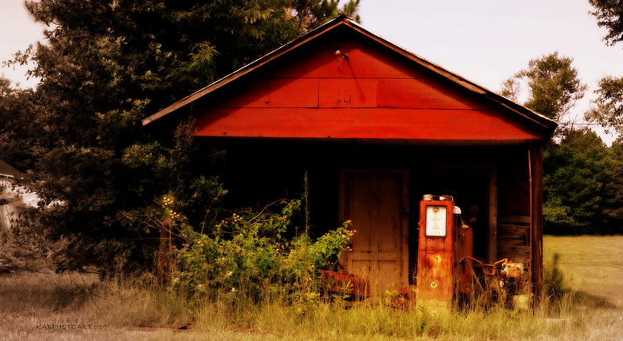 Syvania Georgia Old Barn and Gas Station Photograph by Kathy Barney