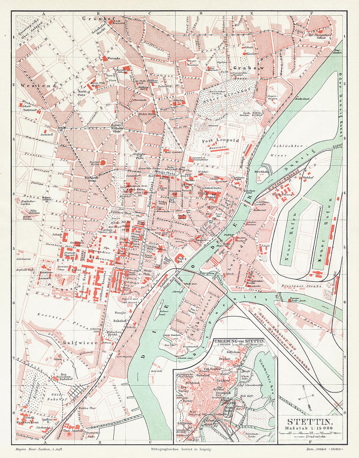 Szczecin Poland Map 1895 Digital Art by Thepalmer