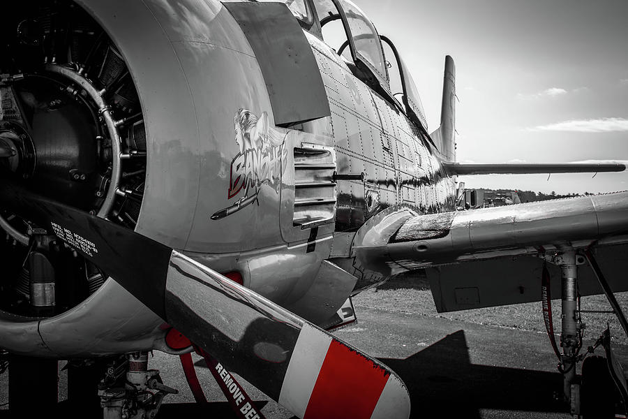 T-28B Trojan in selective color Photograph by Doug Camara