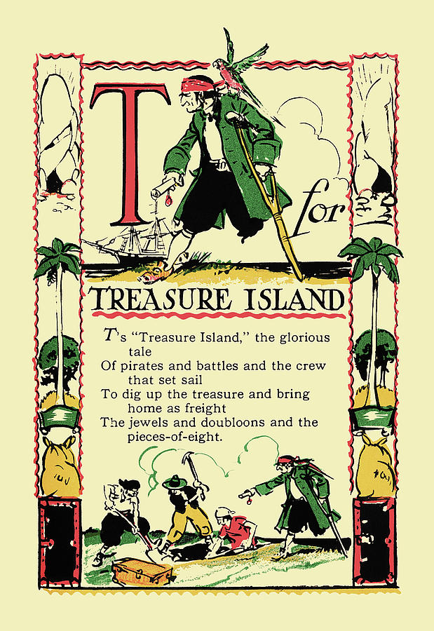 T for Treasure Island Painting by Tony Sarge