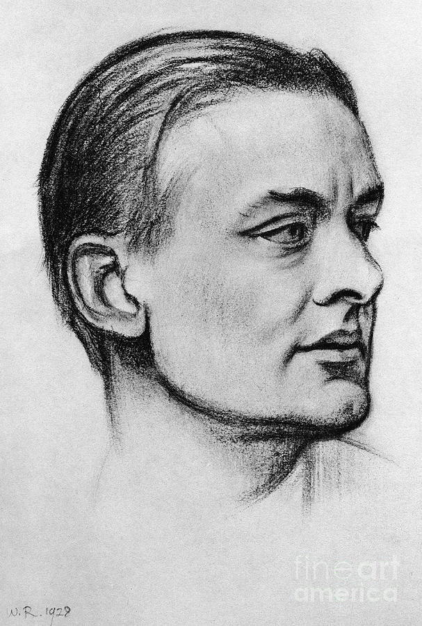 T S Eliot 1928 Drawing by William Rothenstein