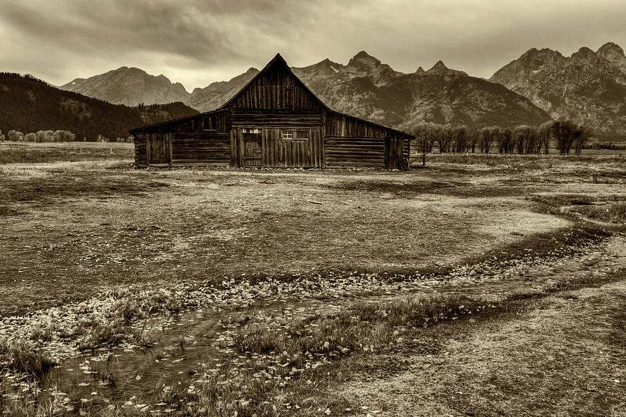 T.A. Moulton Barn in Sepia Photograph by Mark Kiver