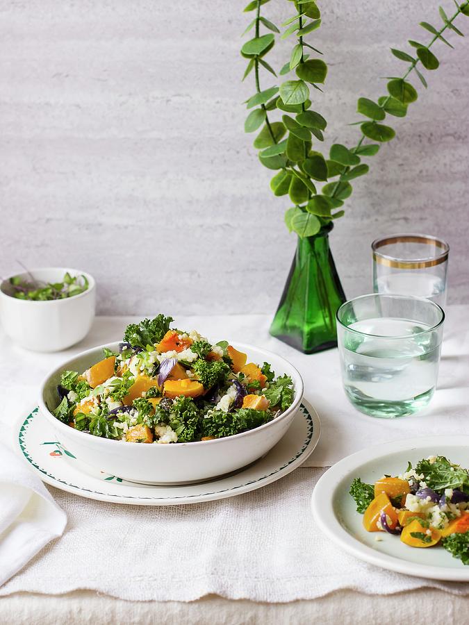 Tabbouleh With Kale, Pumpkin, Red Onion And Quinoa Photograph by Zuzanna Ploch
