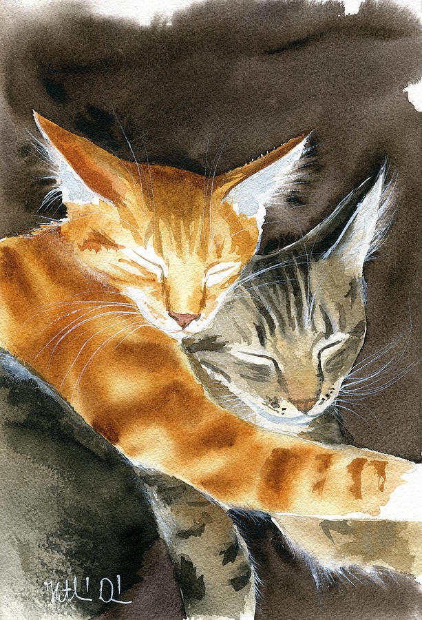 Tabby Love Painting by Dora Hathazi Mendes