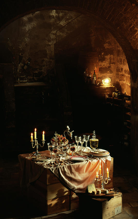 Table Dressee Dans Une Cave Table Setting In A Cellar Photograph by ...