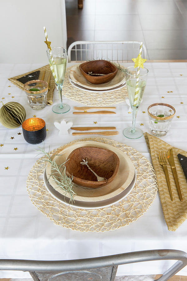 Table Festively Set In Natural Shades And With Natural Materials Photograph by Studio Lumino