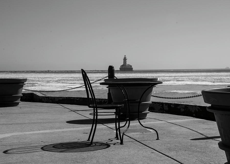 Table for one bw Photograph by Stuart Manning