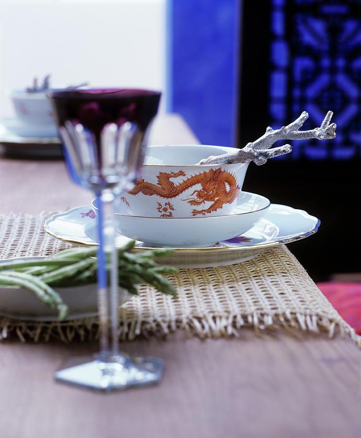 Table Set In Oriental Style Photograph by Matteo Manduzio