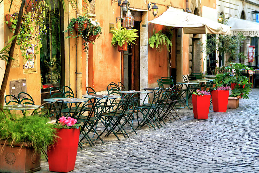 Tables in the Alley Rome Photograph by John Rizzuto