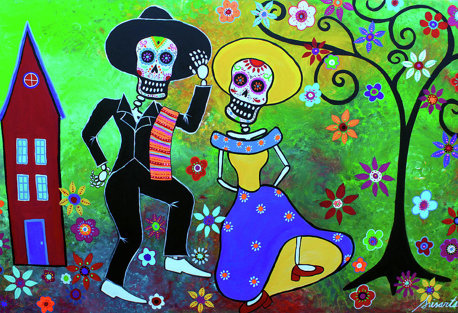 Skeleton Painting - Taco Diablo Bailar by Prisarts