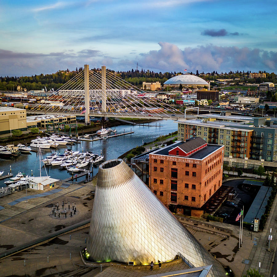 Tacoma Photograph - Tacoma Glass Blue by Clinton Ward