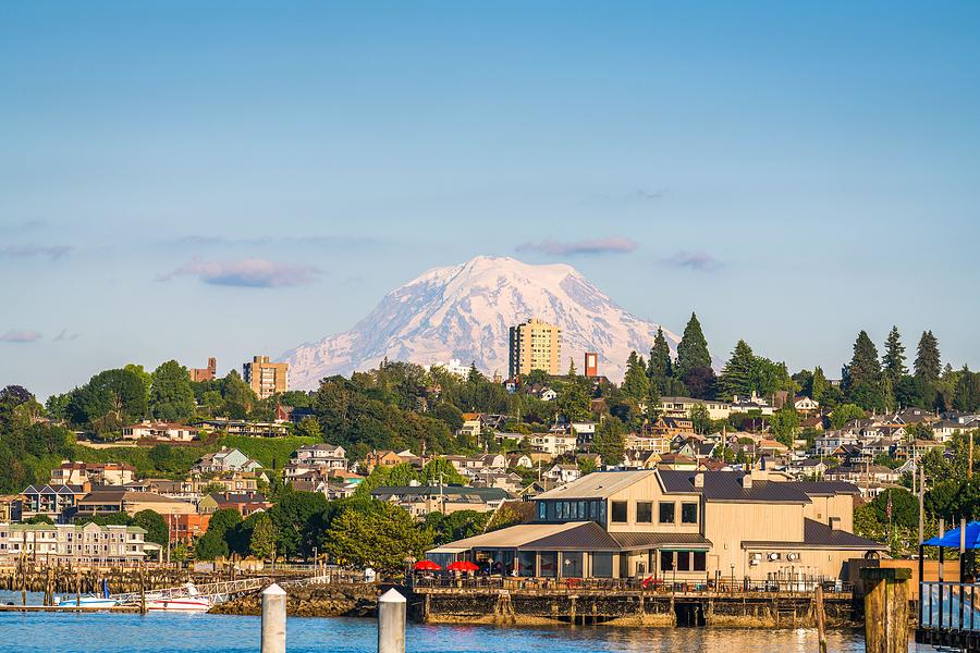 Tacoma Photograph - Tacoma, Washington, Usa With Mt by Sean Pavone