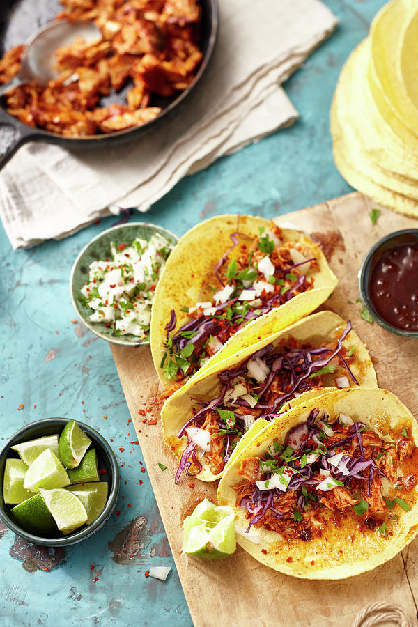 Tacos With Pulled Chicken Photograph by Maximilian Carlo Schmidt