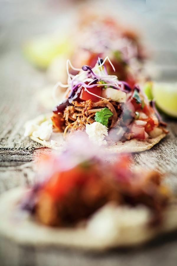Tacos With Suckling Pig And Pico De Gallo mexico Photograph by Jan Wischnewski