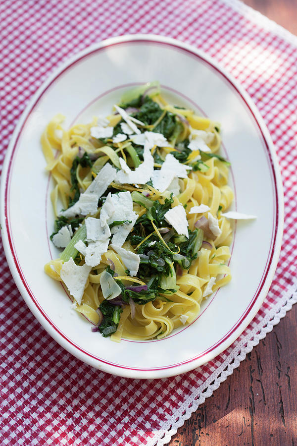 Tagliatelle With Chard And Lemon Zest Photograph by Eising Studio