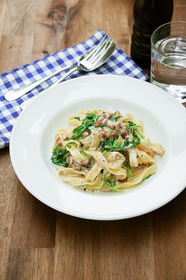 Tagliatelle With Gorgonzola Sauce And Rocket Photograph by Food Experts ...