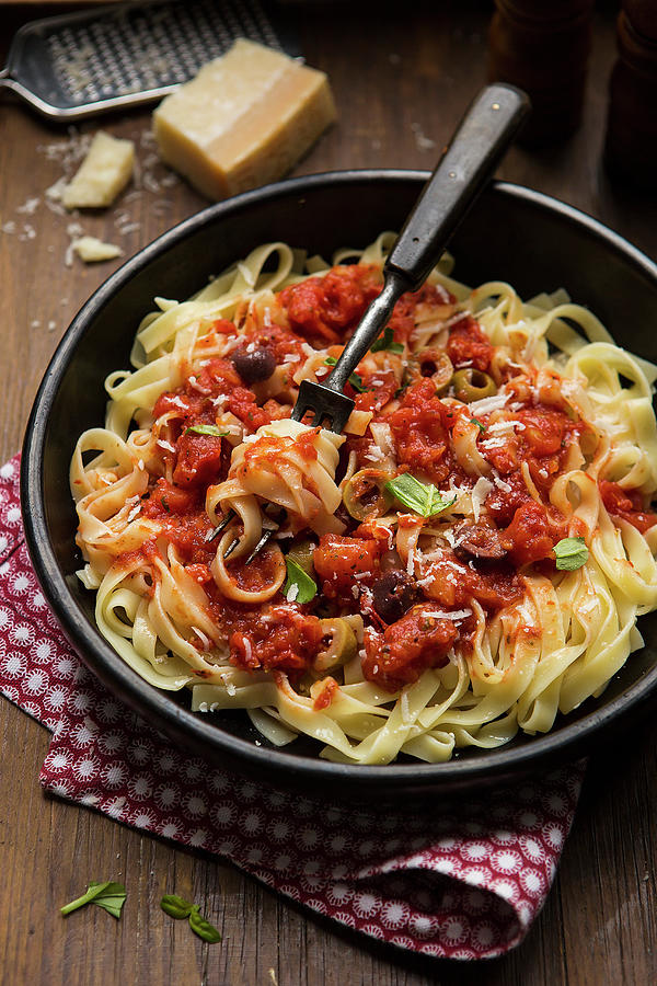 Tagliatelle With Tomato Sauce Photograph by Stacy Grant