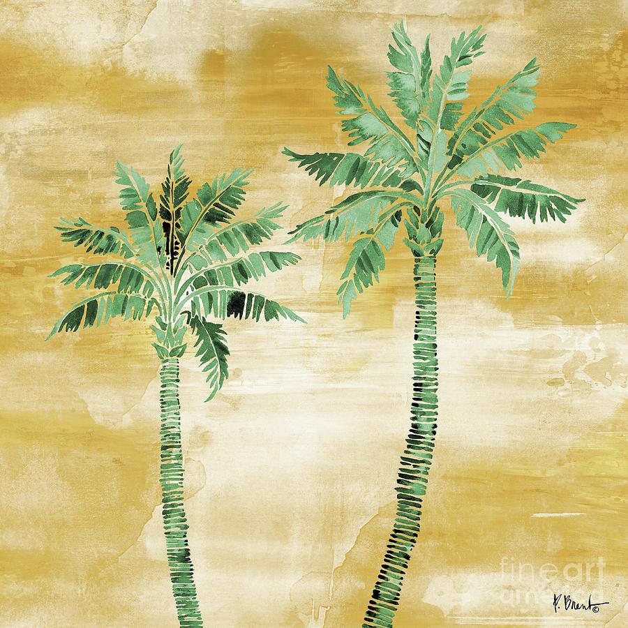 Watercolor Painting - Tahiti Palm II - Monochromatic by Paul Brent