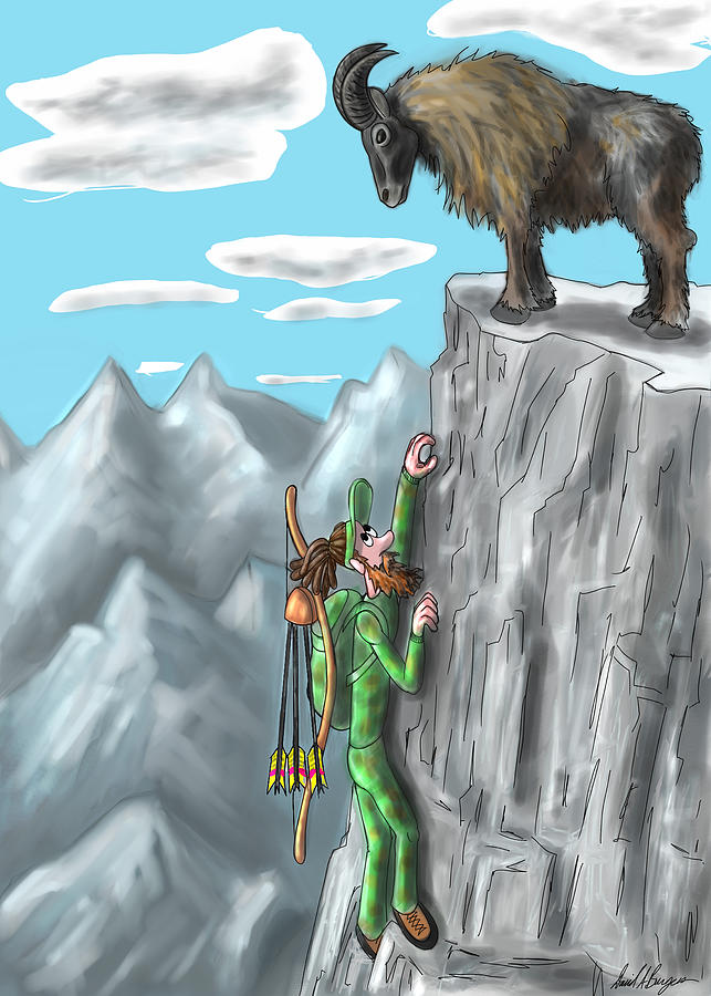 Tahr Up Thar Digital Art by David Burgess - Pixels