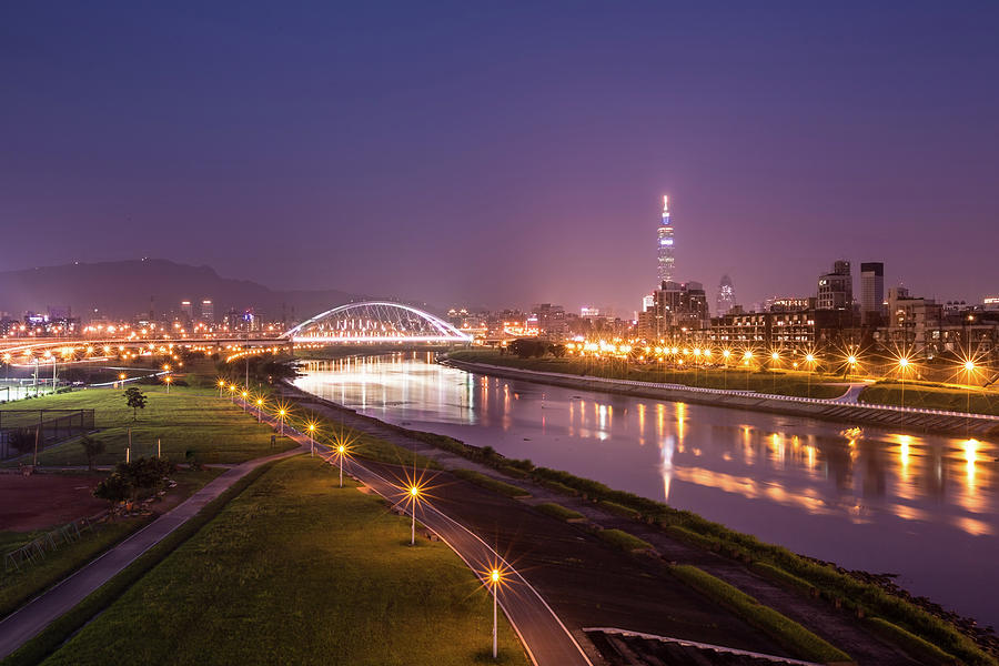 Taipei At Blue Hour Photograph by © Copyright 2011 Sharleen Chao