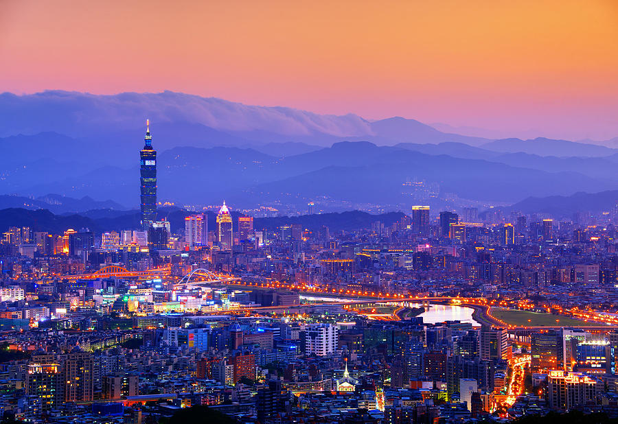 Cityscape Photograph - Taipei, Taiwan Famed Cityscape by Sean Pavone