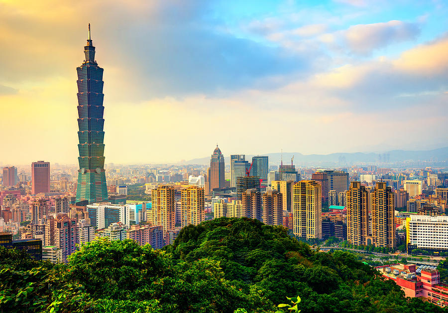 Architecture Photograph - Taipei Taiwan Skyline by Sean Pavone
