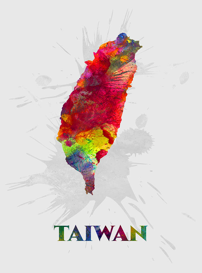 Taiwan Map Splatter Art Artist Singh Mixed Media By Artguru Official Maps Fine Art America 0057