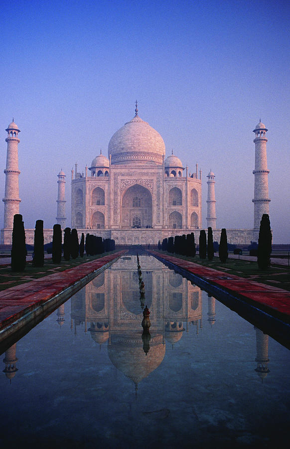 Taj Mahal & Reflection In Watercourse Photograph by Richard Ianson