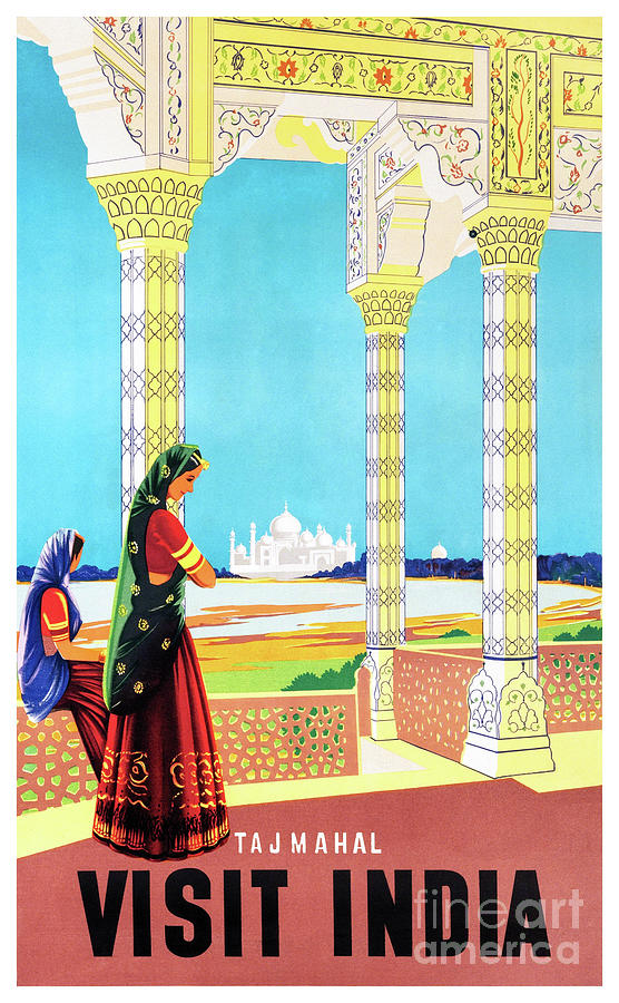 Vintage Indian Railways Fatehpur Sikri Tourism Poster A3 Print