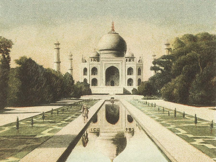 Architecture Painting - Taj Mahal Postcard I by Wild Apple Portfolio
