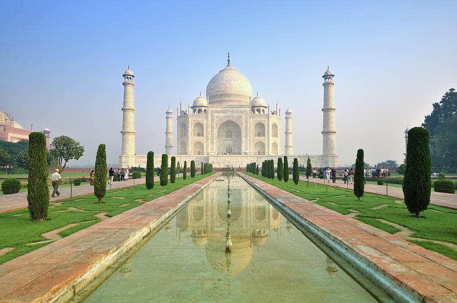 Taj Mahal Sunrise With Reflection Photograph by Csondy