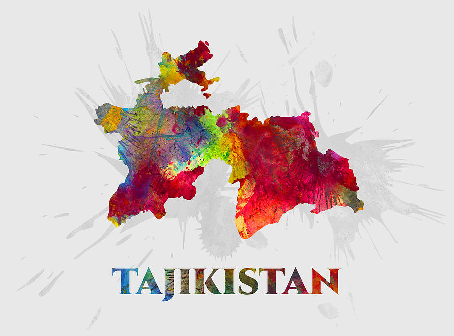 Tajikistan Map Artist Singh Mixed Media By Artguru Official Maps Pixels 9221