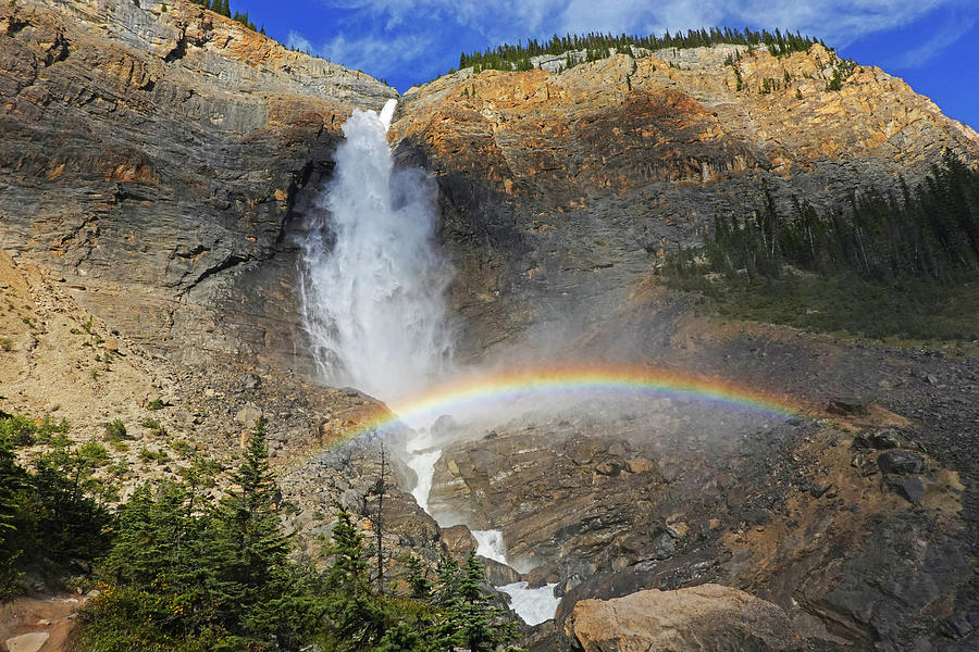 Takakkaw Falls rainbow Yoho National Park Banff British Columbia Canada Bright Photograph by Toby McGuire