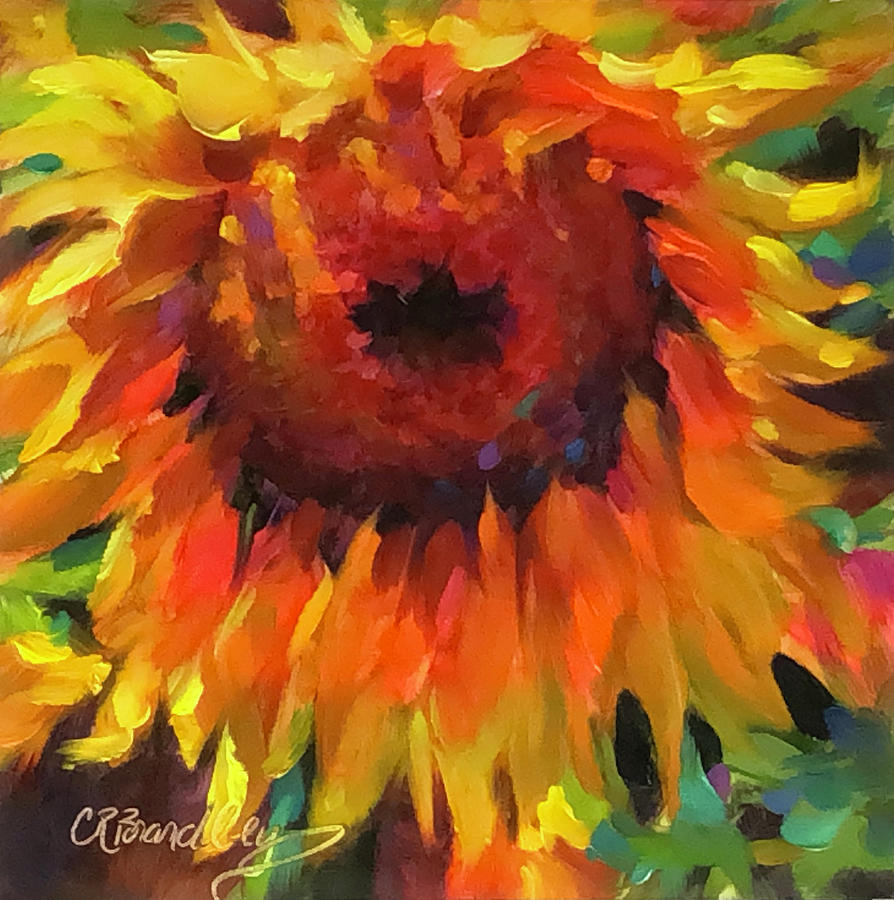 Sunflower Painting - Take a Bow by Chris Brandley