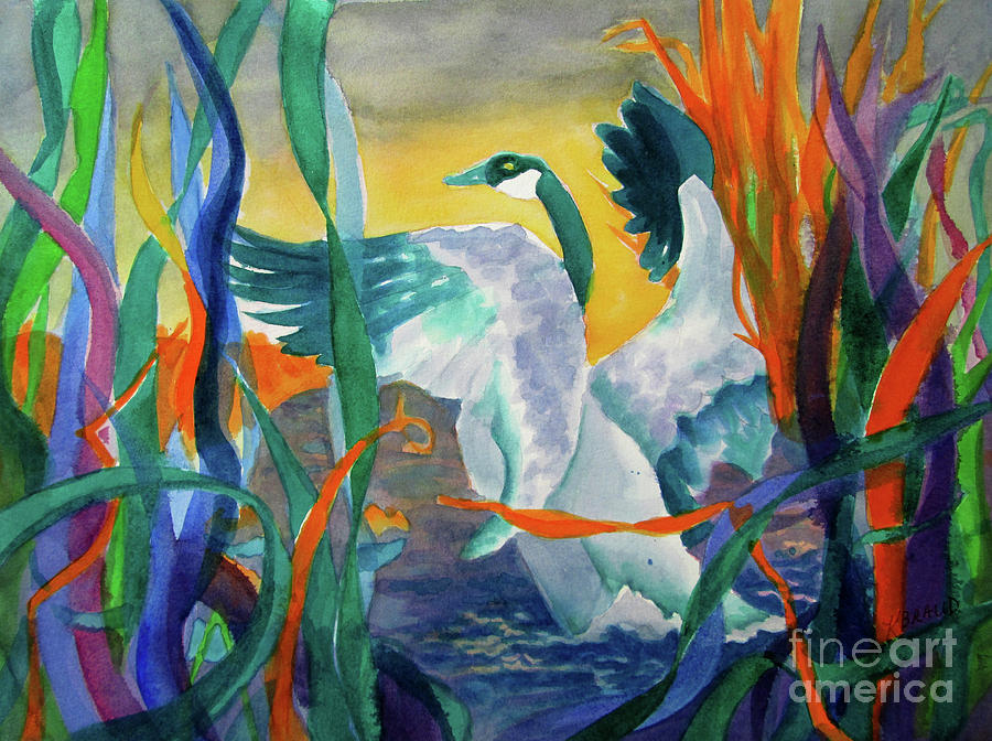 Sunset Painting - Take Off by Kathy Braud