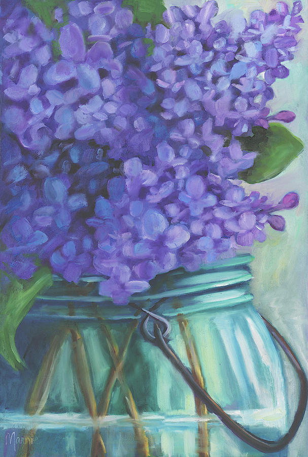 Flower Painting - Take Time To Smell The Lilacs by Marnie Bourque