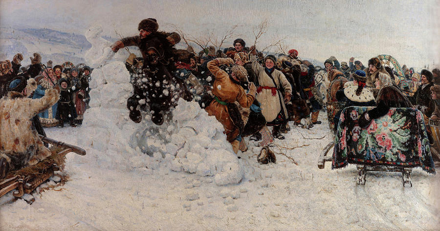 Vasily Surikov Painting - Taking A Snow Town, 1891 by Vasily Surikov Vasily Surikov Painting - Taking A Snow Town, 1891 by Vasily Surikov