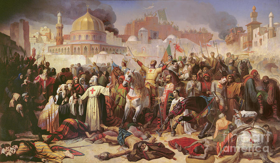 Taking Of Jerusalem By The Crusaders, 15th July 1099, 1847 Painting by Emile Signol