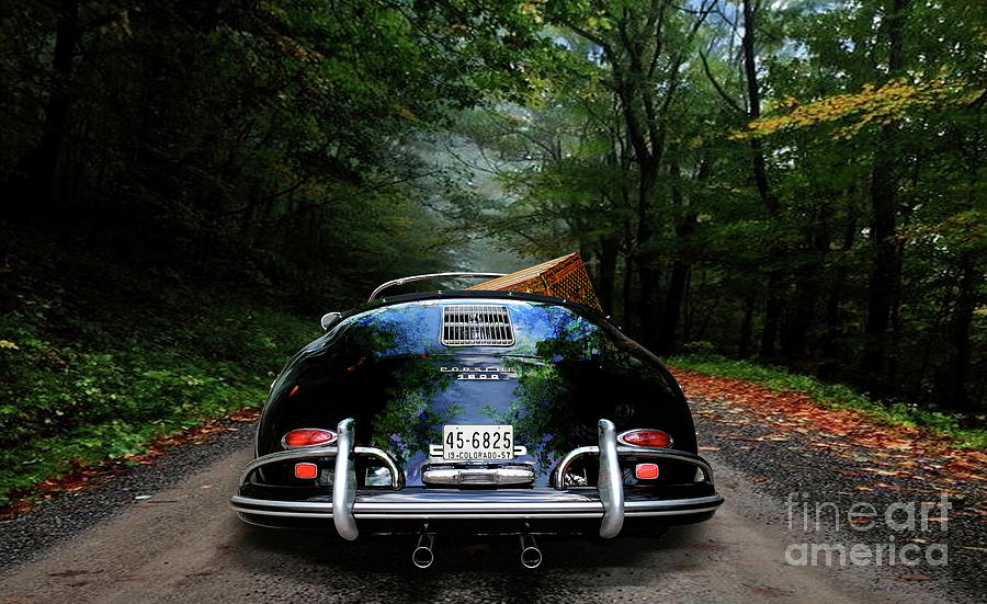 Steve Mcqueen Mixed Media - Taking the scenic road way to get home. 1958 Porsche 356A, 1600 Speedster by Thomas Pollart