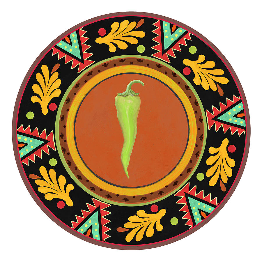 Pepper Mixed Media - Talavera Tex-mex Iv by Art Licensing Studio Pepper Mixed Media - Talavera Tex-mex Iv by Art Licensing Studio