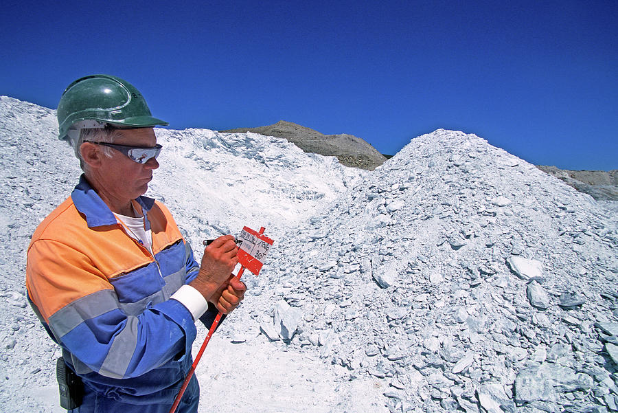Talc Quarry Inspection Photograph by Philippe Psaila/science Photo Library
