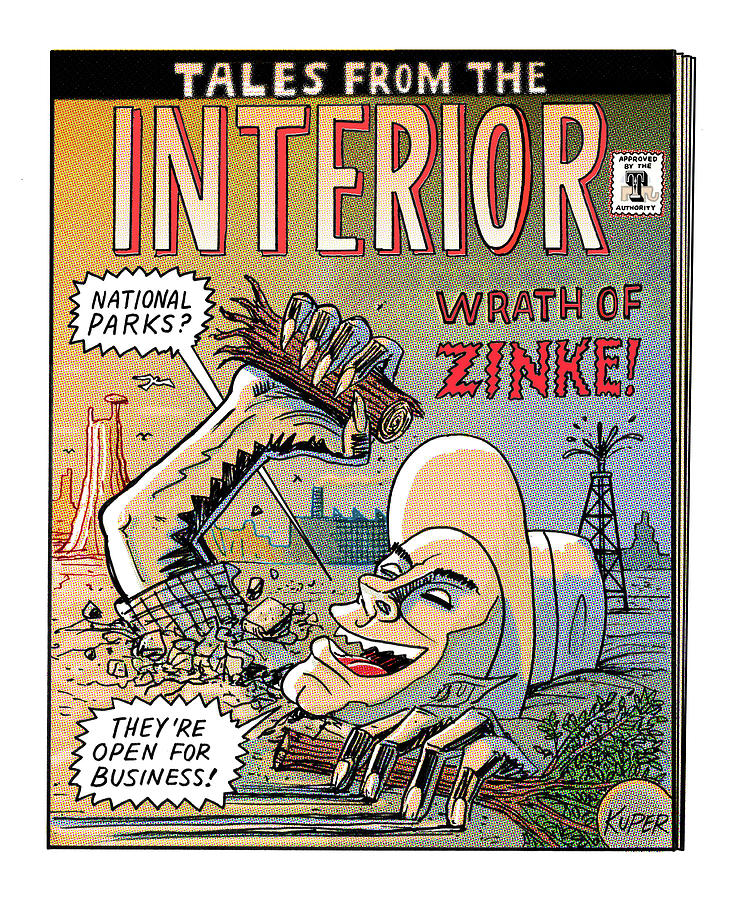 Tales From The Interior Drawing by Peter Kuper