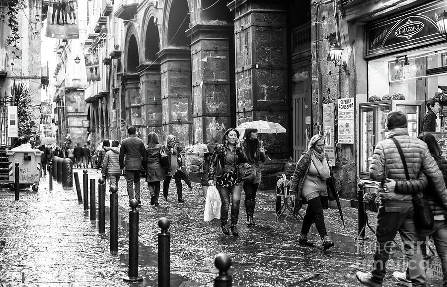 Talking and Walking in Naples Italy Photograph by John Rizzuto