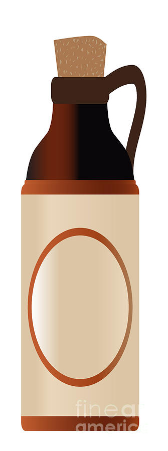 Tall Blank Stone Bottle With Cork And Logo Digital Art by Bigalbaloo ...