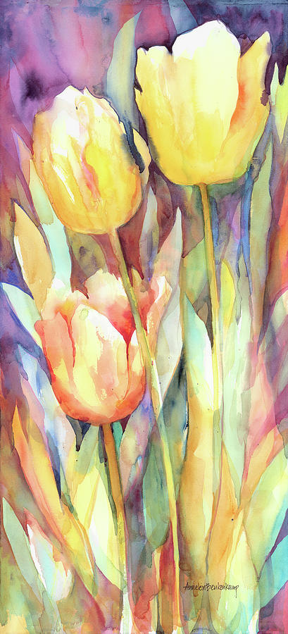 Flowers Still Life Painting - Tall Blondes by Annelein Beukenkamp