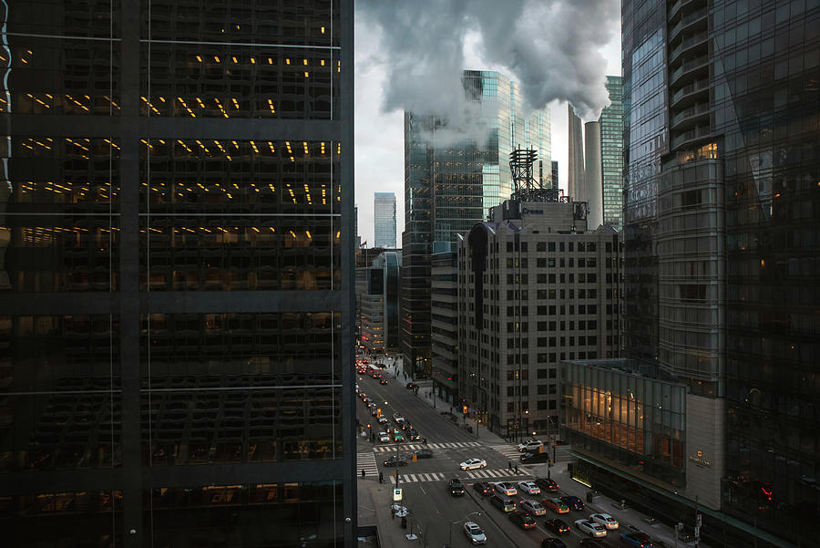 Architecture Photograph - Tall Buildings And Busy Streets In Downtown Toronto, Canada. by Cavan Images