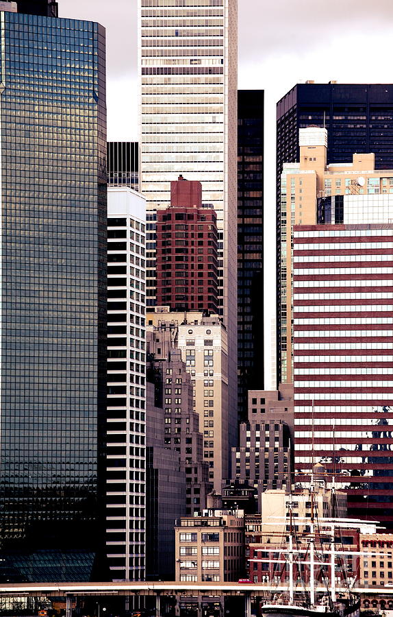 Tall Buildings Manhattan NY Color  Photograph by Chuck Kuhn