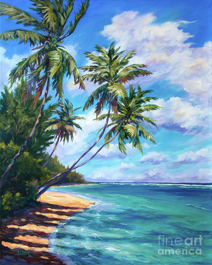 Tall Palms at North Side Painting by John Clark